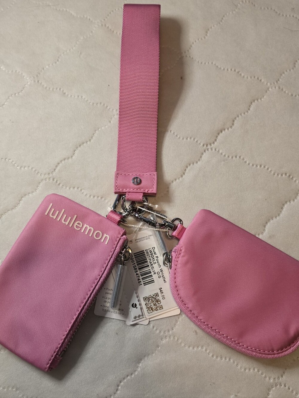 lululemon athletica Pink Dual Pouch Wristlet with Keyring